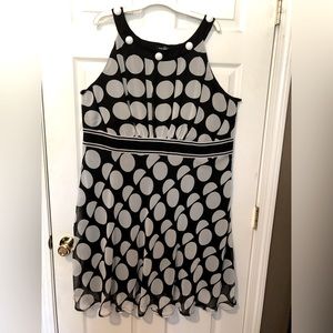Vior Vior Strapless Black & White Polka Dot Summer Dress size 24W